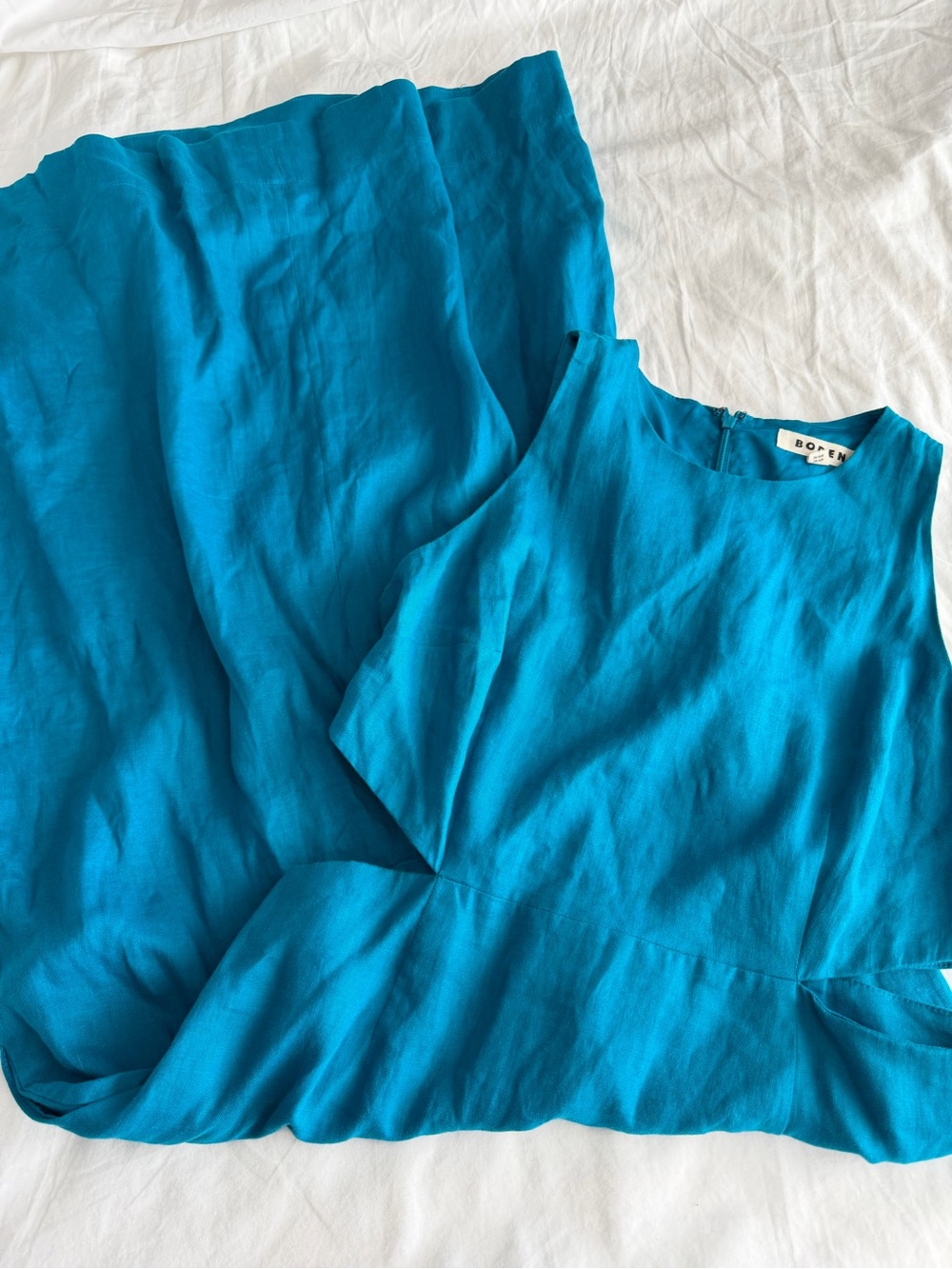 Boden Bright Blue Midi Dress with Side Cutouts - Picture 2 of 13